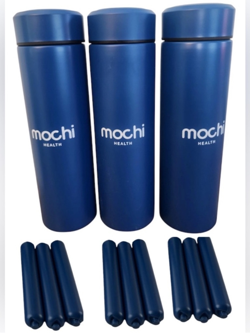 Mochi Health Insulated Water Bottle Set Travel Thermos Ice Freeze Sticks Bundle